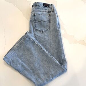 Vintage 90s Y2K Mudd Women’s Jeans Size 11 Light Wash Flare Casual Lace Detail